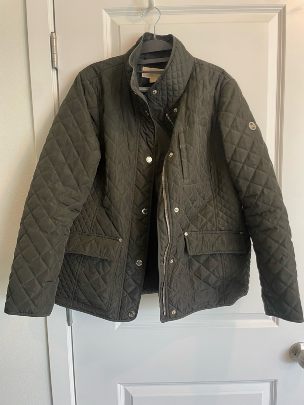 Quilted Michael Kors Jacket - Olive Green with Gold Buttons